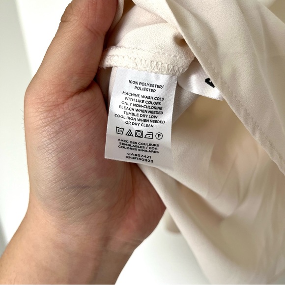 LOFT Crepe Utility Blouse - Cream, Size L - Picture 5 of 6